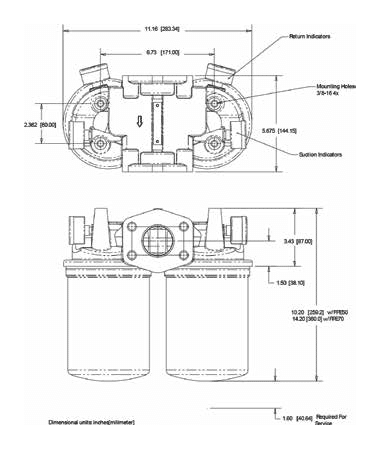 Drawings for Maradyne 100 Series spin-on filter head